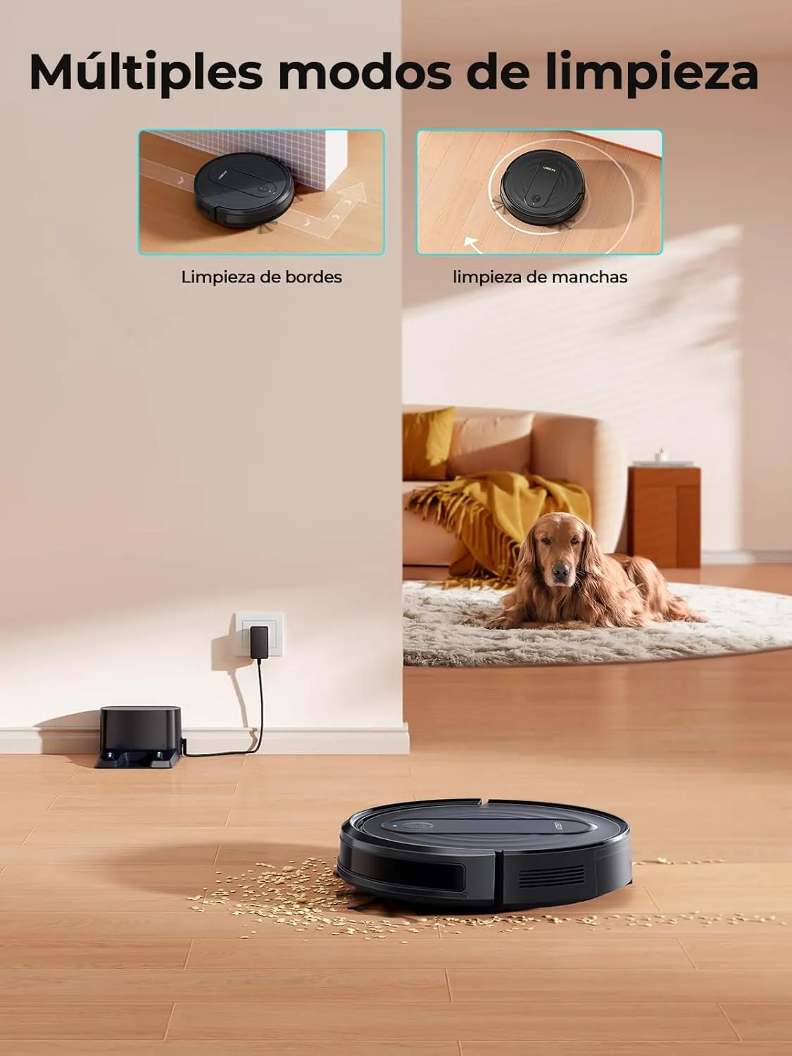 Airzeen Robot Aspirador y Fregasuelos, 3000Pa Succión, 3 en 1 Barrer, Aspirar y Trapear, Aspirador Robot con Auto Carpet Boost, 