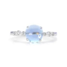 Anillo  WATER - Oro 18k blanco - topacio sky