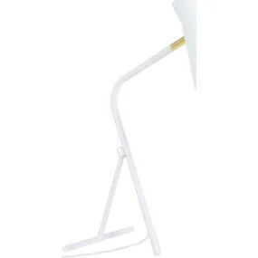 Lámpara de escritorio redondo metal blanco marfil
