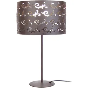 Lámpara de Mesa redondo metal castaño