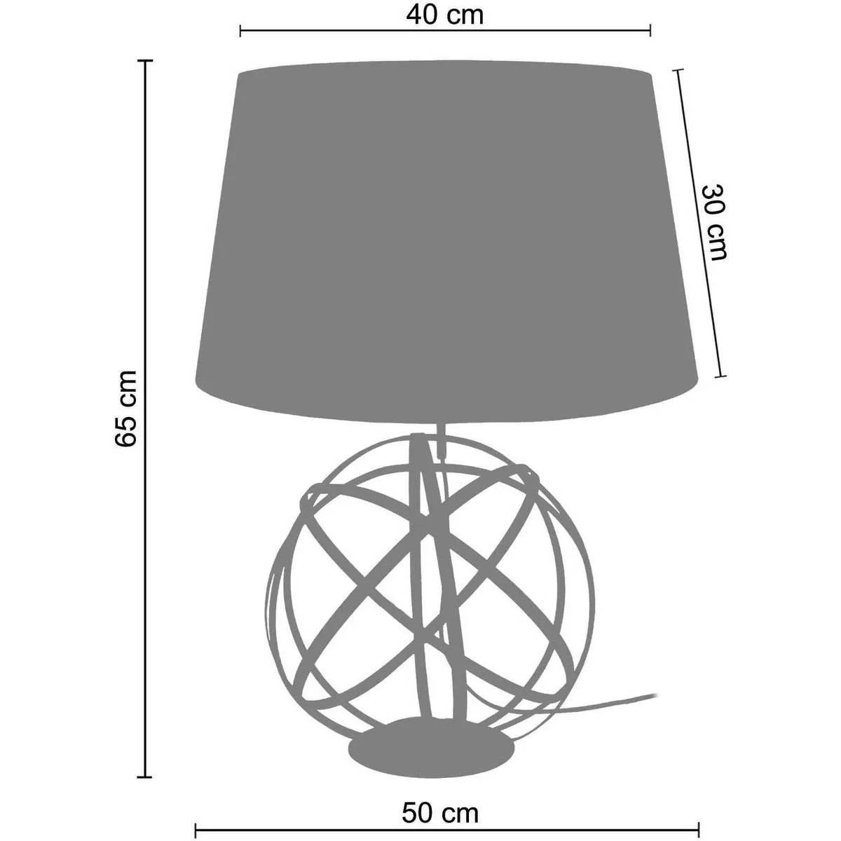 Lámpara de Mesa redondo metal negro