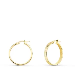 Pendientes Oro 9 kt en Aro 23 mm.