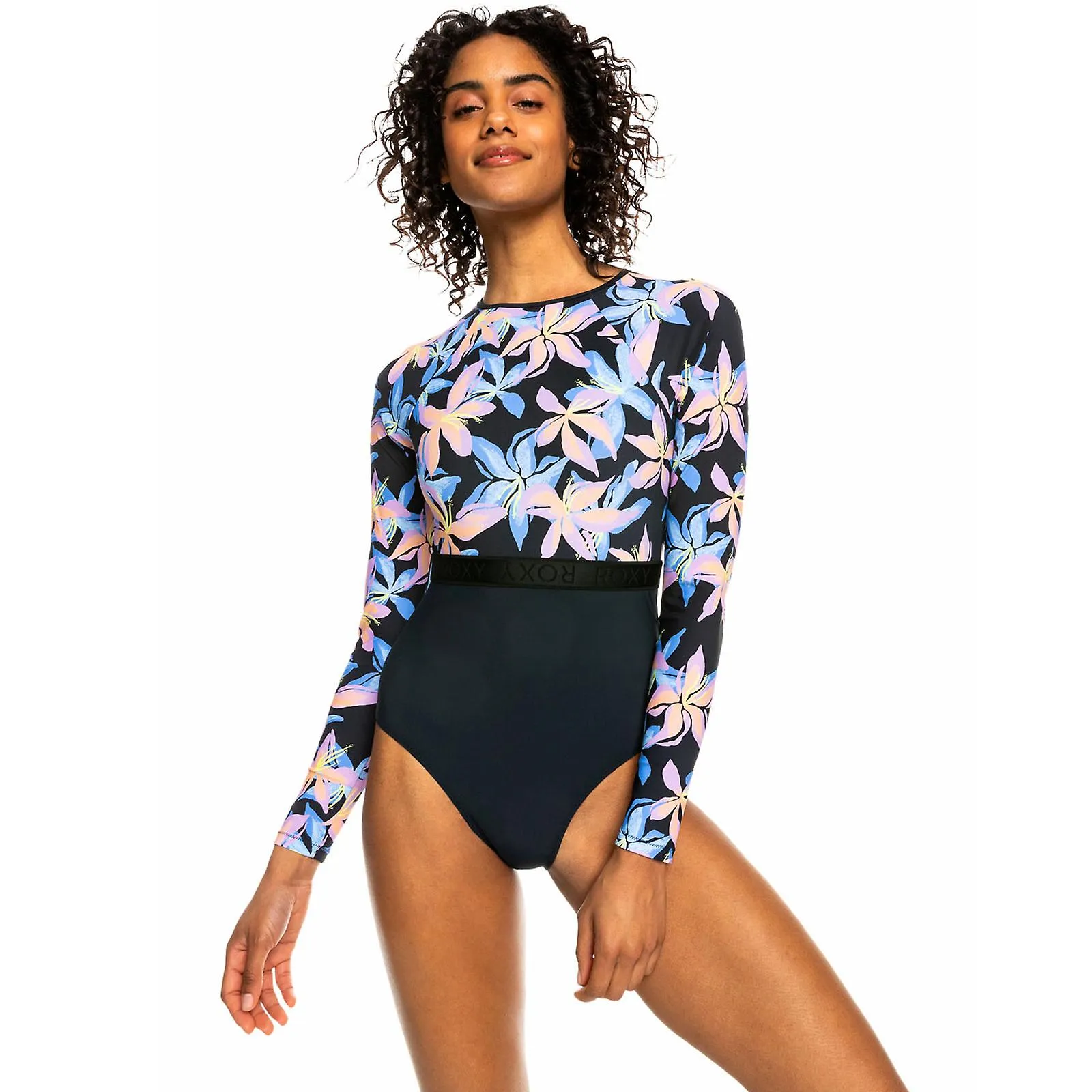 Roxy Traje de baño activo de manga larga de una pieza para mujer Traje de baño