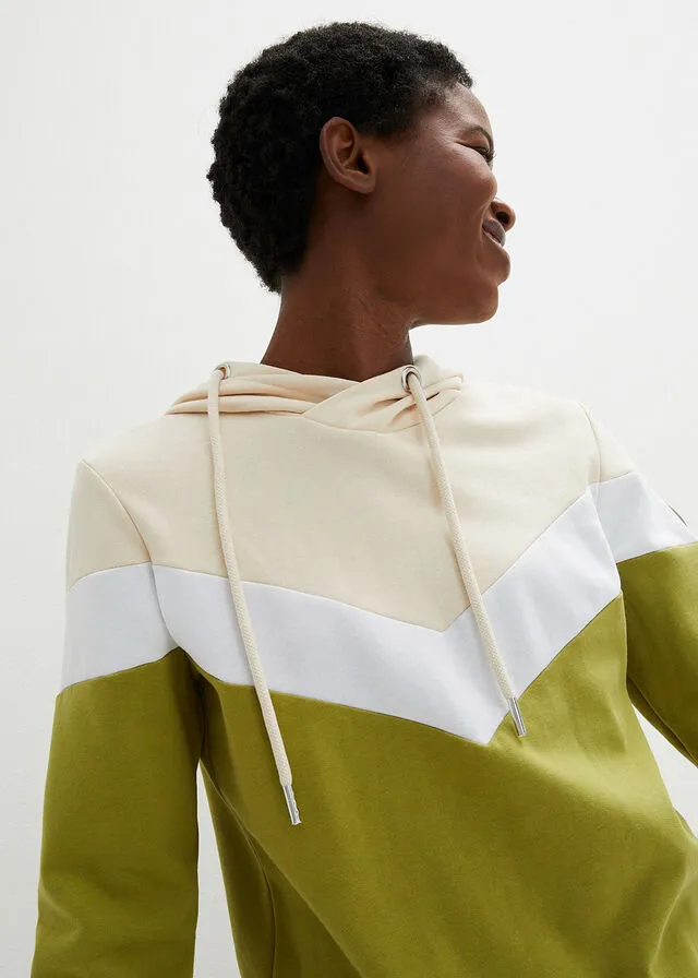 Sudadera con capucha Verde oliva-dorado
