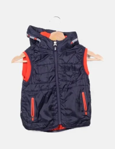 Zara Chaleco azul acolchado